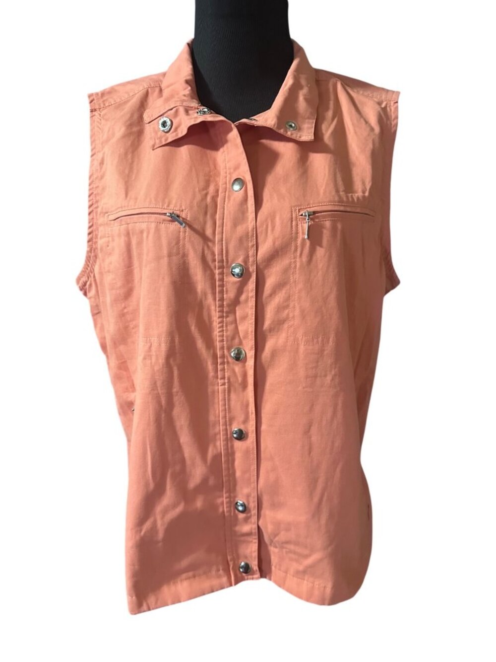 Blair 100% cotton orange snap vest size M